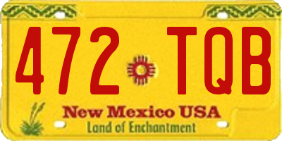 NM license plate 472TQB