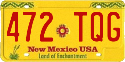 NM license plate 472TQG