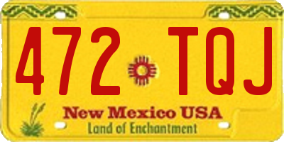 NM license plate 472TQJ