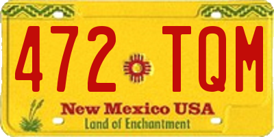 NM license plate 472TQM