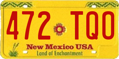 NM license plate 472TQO