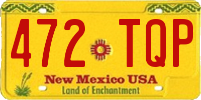 NM license plate 472TQP