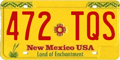 NM license plate 472TQS