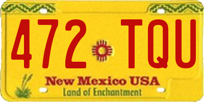NM license plate 472TQU