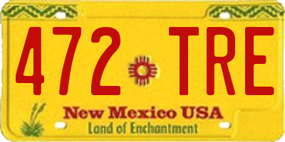 NM license plate 472TRE