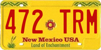 NM license plate 472TRM