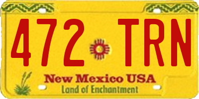 NM license plate 472TRN