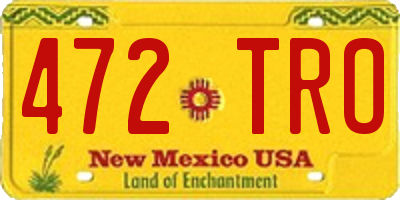 NM license plate 472TRO