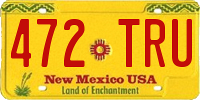 NM license plate 472TRU