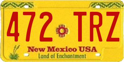 NM license plate 472TRZ