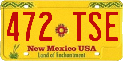 NM license plate 472TSE