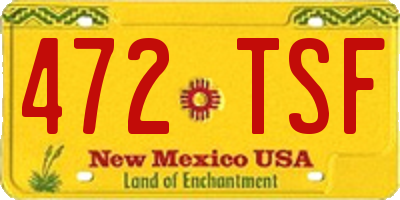 NM license plate 472TSF