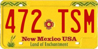 NM license plate 472TSM