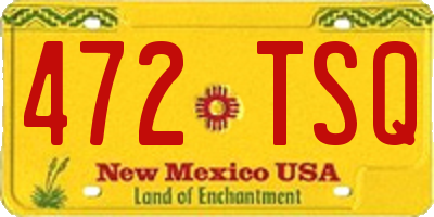 NM license plate 472TSQ