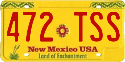 NM license plate 472TSS