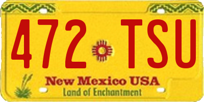 NM license plate 472TSU