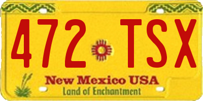 NM license plate 472TSX