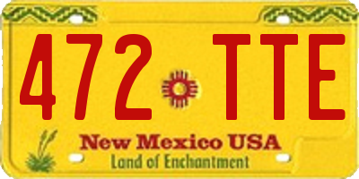 NM license plate 472TTE