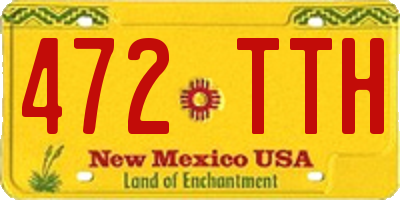 NM license plate 472TTH
