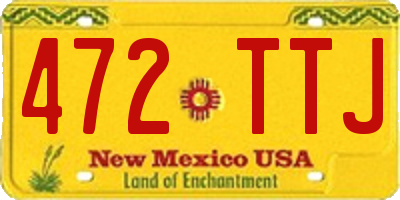 NM license plate 472TTJ