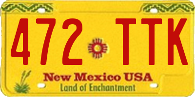 NM license plate 472TTK