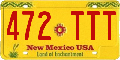 NM license plate 472TTT