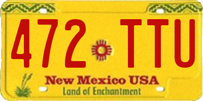 NM license plate 472TTU