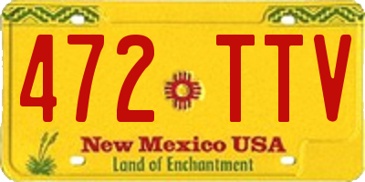 NM license plate 472TTV