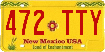 NM license plate 472TTY