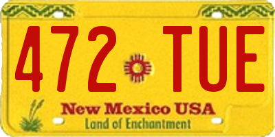 NM license plate 472TUE