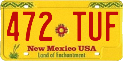 NM license plate 472TUF