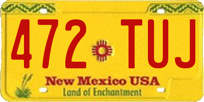 NM license plate 472TUJ