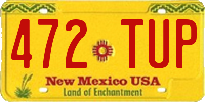 NM license plate 472TUP