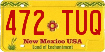 NM license plate 472TUQ