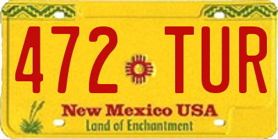 NM license plate 472TUR