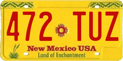 NM license plate 472TUZ