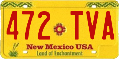 NM license plate 472TVA