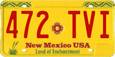 NM license plate 472TVI