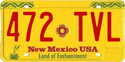 NM license plate 472TVL