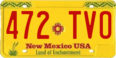 NM license plate 472TVO