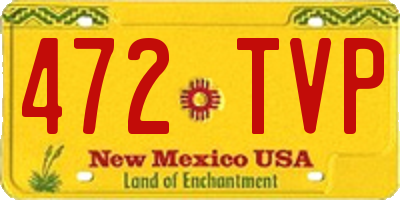 NM license plate 472TVP