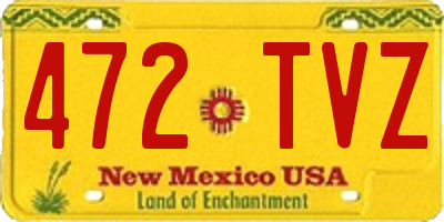 NM license plate 472TVZ