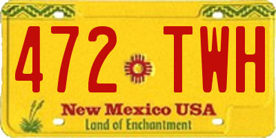 NM license plate 472TWH