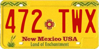 NM license plate 472TWX