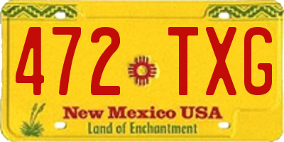 NM license plate 472TXG