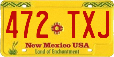 NM license plate 472TXJ