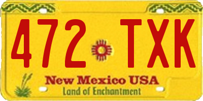 NM license plate 472TXK