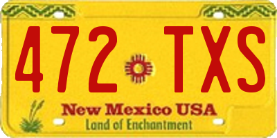 NM license plate 472TXS