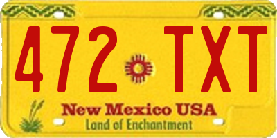 NM license plate 472TXT