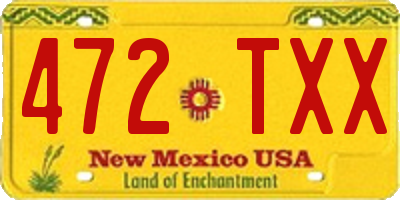 NM license plate 472TXX